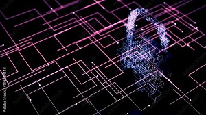 Concept of Cyber Security. 4K UHD animation.