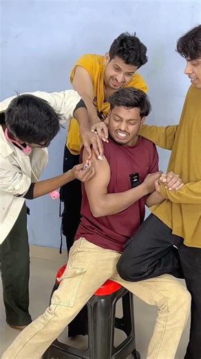 TeAm STARS on Instagram: "Injection Challenge😜 @teamstars__ . . .#teamstar #comedy #reels #funny #viral #dance #chhichhi #injection #challenge"