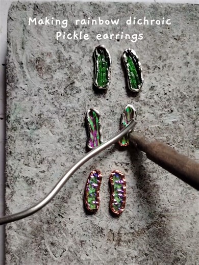 Creating Cosmic Pickle Earrings with Dichroic Glass
