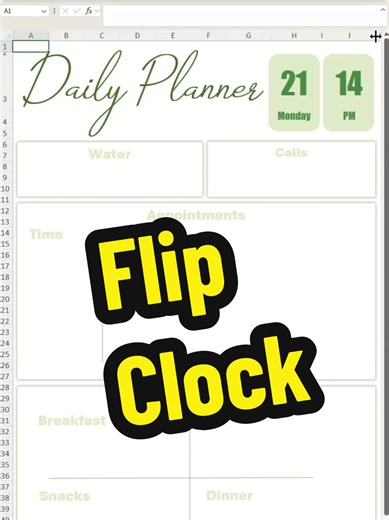 Flip Clock In Excel - Excel Tips and Tricks Learn how to create clip clock in excel. He other steps outline in my video. Set Cells For Time 1) Size cells for hour and minute 2) Font Type set to