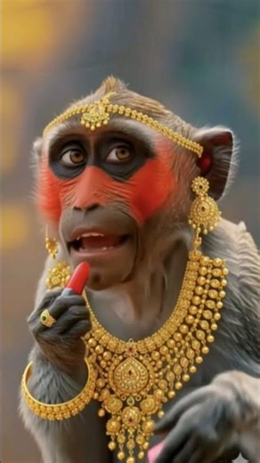 monkey makup|meri makeup wali aayi nahi|funny monkey| #funny #monkey #cute