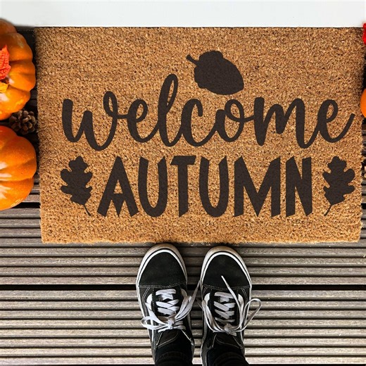 Hello Autumn Fall Decor Doormat, Fall Season Decor, Welcome Doormat, Hello Doormat, Welcome Autumn, Housewarming Gift, Farmhouse Decor - Etsy