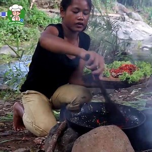 Yummy cook fish salad sour sweet tasty with Carrots cucumber for Food of survival in the forest - Chef's Village | Survival Technology TV