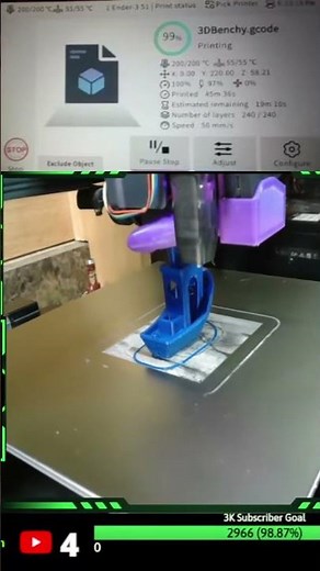 ender 3 s1 prints a benchy in 45 mins 38 seconds (on Sonic pad )💤🫶 #3dprinterupgrade #3dprinting