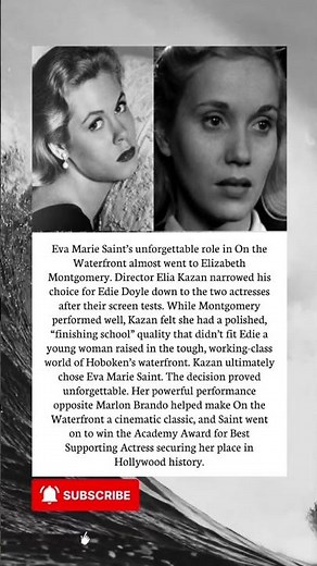Eva Marie Saint Almost Lost Her Oscar-Winning Role to Elizabeth Montgomery #documentary #usashorts