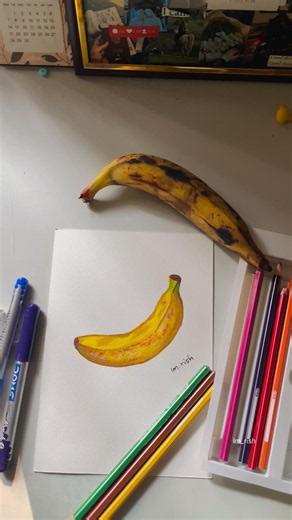 പഴം ഇങ്ങനെ color ചെയ്തു നോക്കൂ..🍌#colortheory #artist #shorfeed