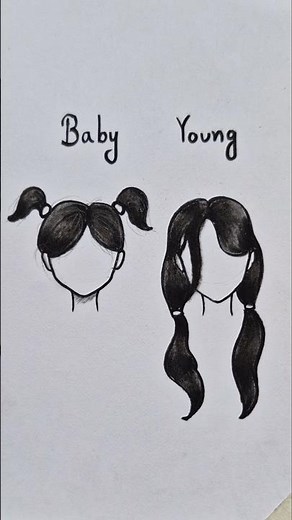 Girls Hair Tutorial✨️ #drawing #art #tutorial #howtodraw #shorts