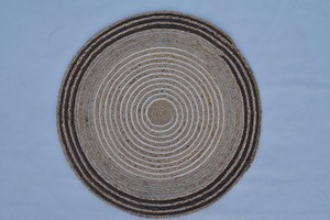 Handmade Braided Jute Wool Rug: Round Boho Area Carpet - Etsy