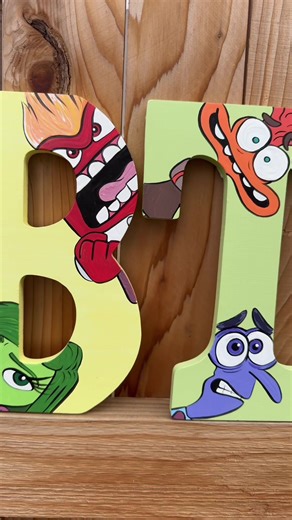 Inside Out Themed Letter Painting Process