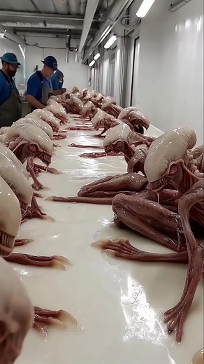 Alien's birth factory. #aivideo #monster #ai #aiart #shortfilm #AItools #MidJourney #CapCut #VideoEditing #topazai #klingai #scary #alien #aliens #reality #real