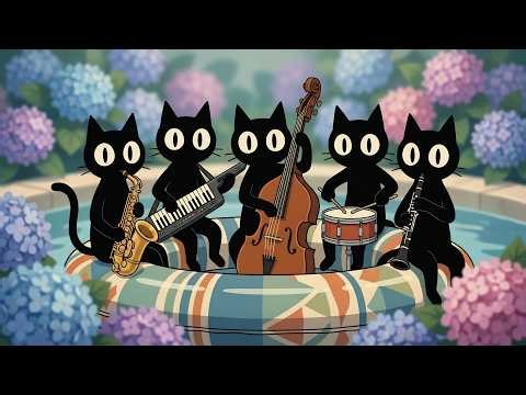 Black Cats Poolside Jazz | Relaxing Garden Grooves to Boost Your Working Hours