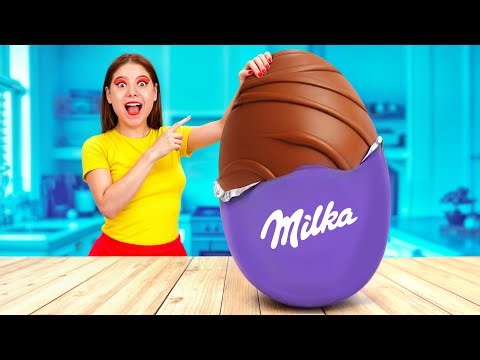 Como Fazer Um Ovo De Chocolate Gigante Desafio | Truques e Receitas de Cozinha BooGaGa