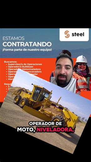 🚨 NUEVAS OFERTAS LABORALES EN MINERÍA – 5/03 - CHILE Hay postulaciones abiertas en el norte del país para distintos cargos operacionales y supervisión. 📍 Empresa Steel Cargos disponibles: • Supervisor de Operaciones • Operador Bulldozer • Operador Motoniveladora • Operador Retroexcavadora • Operador Minicargador • Operador Aljibe • Mantenedor Mecánico Requisitos: ✔ 3 años de experiencia ✔ Deseable residencia en Calama ✅ Postulaciones escaneando el QR de la imagen. 📍 Mina Santos – Región de At