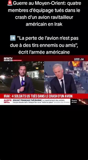 Guerre au Moyen-Orient: quatre membres d'équipage tués dans le crash d'un avion ravitailleur américain en Irak ➡️