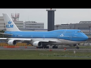 KLM Royal Dutch Airlines Boeing 747-400 PH-BFT Landing and Takeoff [NRT/RJAA]