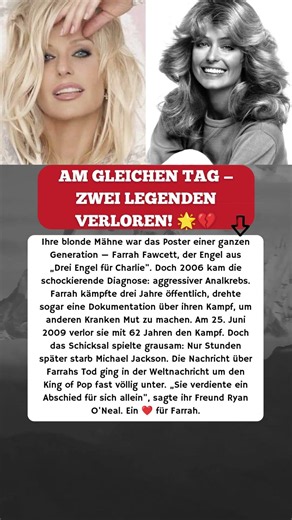 FARRAH FAWCETT: MICHAEL JACKSONS TOD ÜBERSCHATTETE IHREN EIGENEN! 😢