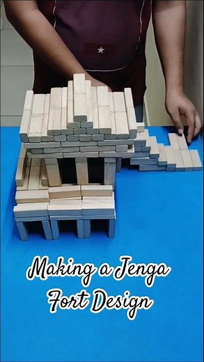 Building a Visitor Fort from Wooden Blocks 🏰 #shorts #jenga #woodenblocks