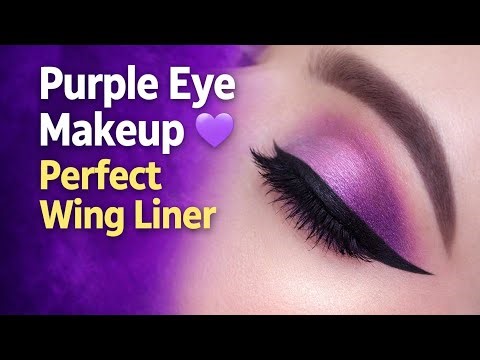 Purple Eye Makeup Look with Perfect Winged Liner | Easy Makeup Tutorial