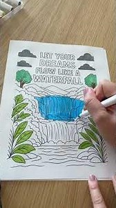 Waterfall Coloring Session | Color with Me #shorts