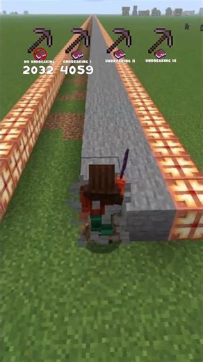 netherite pickaxe with 0-3 unbreaking vs stone #minecraft