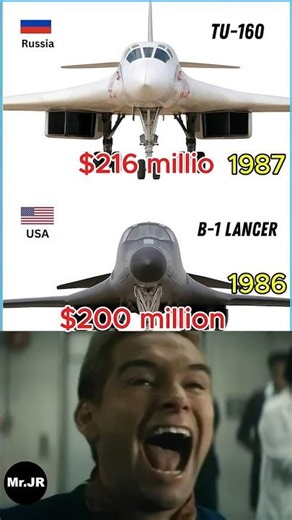 Tu-160 vs B-1B – Speed, Payload, and Power Compared #shorts