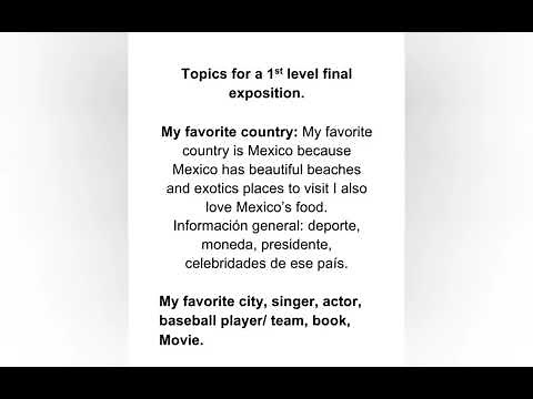 TEMAS PARA EXPOSICION FINAL EN INGLES.