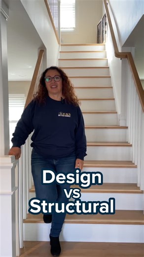 Concetta Sasso Alvarez on Instagram: "Sometimes the biggest surprises happen during demo — and this home had a structural one.🏡 When we discovered support issues, adding these two columns became the best solution. They not only handle the structural load above, but also tie beautifully into the staircase design. Functional and cosmetic. Have questions about removing walls or structural support in your home? DM me today. #ERSBetterHomes #StructuralSupport #HomeRenovation #DreamHome #HomeBuilders