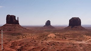 Monument Valley Daytime View Time Lapse Pan R Arizona Southwest USA