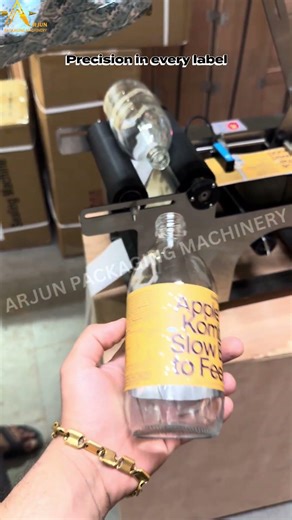 Semi Auto Bottle Labeling Machine | Satisfying Labeling Process 🔄 #shorts