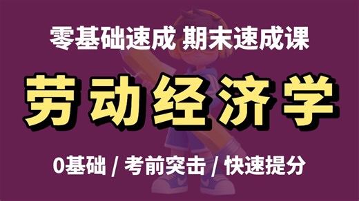 【劳动经济学】4小时速通课|期末周速成|0基础|大学生必看|快速提分|考前突击