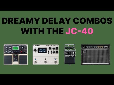 Dreamy delay combo with the Roland JC-40, Boss RE-2, DD-500, & RV-200. (stereo, no talking)