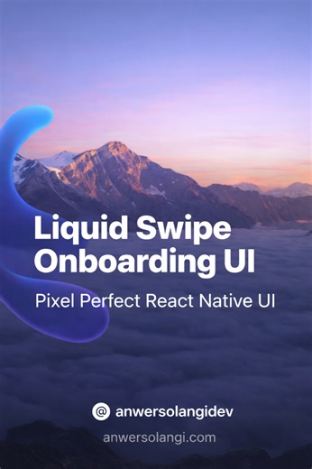 Just built this smooth onboarding experience using React Native Reanimated and Gesture Handler. The liquid swipe animation gives it that premium app feel! 📱✨ Tech Stack: ✅ React Native ✅ TypeScript ✅ Reanimated 3 ✅ Gesture Handler ✅ Expo Image with BlurHash Perfect for modern mobile applications that need engaging user onboarding. What do you think? Drop a comment below! 👇 #reactnative #mobileappdevelopment #AppDevelopment #programming #coding | Anwer Solangi - React Native Developer