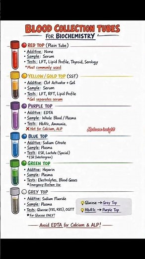 Blood Collection Tubes For Biochemistry #education #medical #yt #fyp #shorts #blood #biochemistry