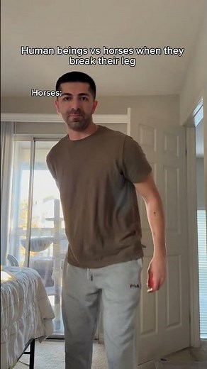 Human beings vs horses when they break their leg. #shorts #skit #funny