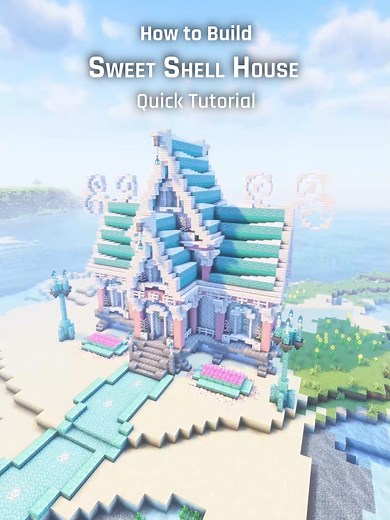 Sweet Shell House: Pastel Dream Minecraft Build