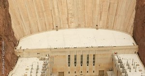 Hoover Dam hydroelectricity power station on the Colorado River between Nevada and Arizona USA