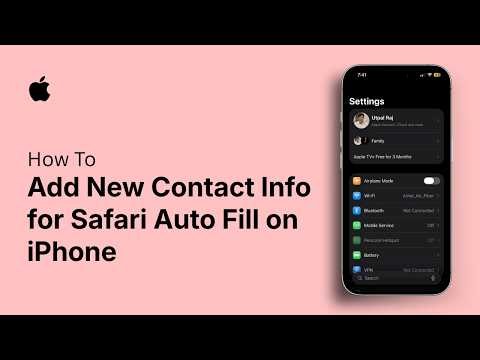 How to Add New Contact Info for Safari Auto Fill on iPhone