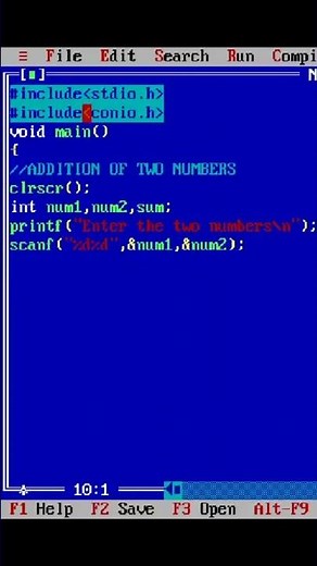 C PROGRAMMING - ADDITION OF TWO NUMBERS IN TURBO C++ @ TAMIL PROGRAMMING