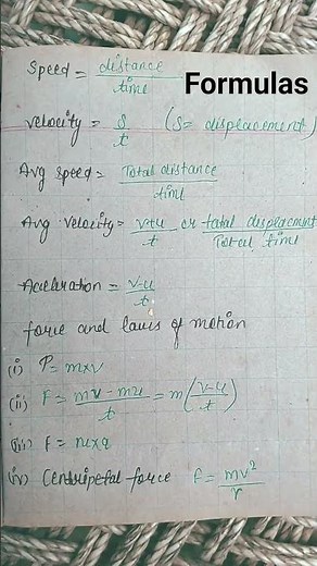 all formulas 👑 of motion amd force and laws of motion class 9th science book 📖 👏