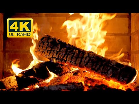 FIREPLACE 4K 🔥 Cozy Fire Background (12 HOURS). Fireplace video with Burning Logs & Fire Sounds