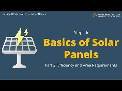 Step-6 : Basics of Solar Panels (Part-2) Efficiency and Area Requirements || Design solar systems