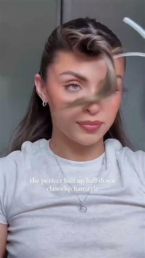 perfect halfup half down claw clip hairstyle😀# clawclip# halfuphalfdown# hairtutorial# hairhack