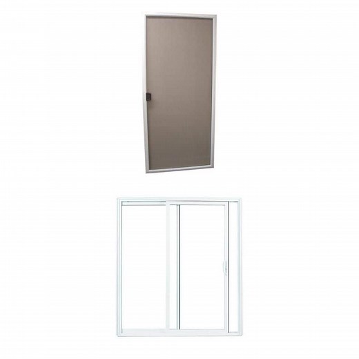 American Craftsman 72 in. x 80 in. Vinyl Sliding Patio Door with Screen Combo - The Home Depot