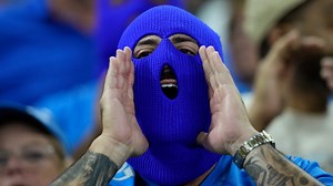Why were Detroit Lions fans wearing blue ski masks?