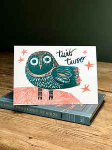 Twit Twoo - Original Screen Printed Large Blank Card - Etsy UK