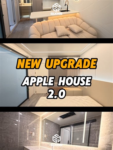 Apple House 2.0 Transforms Into Different Layouts #tinyhouse #moderndesign #Guose国色 #applecabin #modularhome #prefabhouse