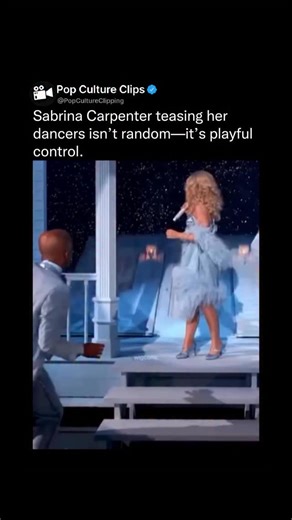 Underrated Ai Clips on Instagram: "Sabrina Carpenter’s habit of playfully teasing her dancers on stage fits naturally into the persona she’s built throughout her career—one rooted in humor, confidence, and self-awareness. Rather than treating live performances as rigid, perfectly controlled routines, Carpenter often introduces moments of intentional chaos: small interruptions, unexpected gestures, or teasing interactions that momentarily throw her dancers off in a clearly deliberate and good-nat