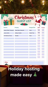 Christmas Party Guest List PDF – Fillable or Printable Template – Vintage Santa Style - Etsy