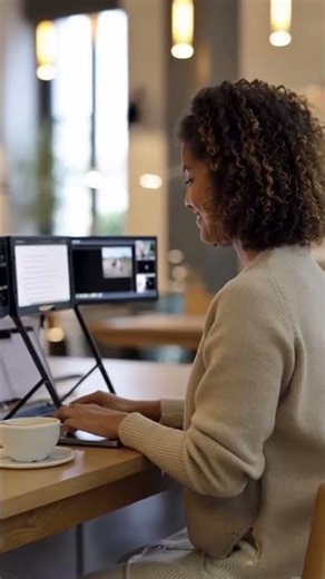 3 pantallas, 1 cable — el setup que necesitas 🔥 #tech #setup