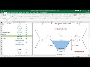 PLANTILLA PROFESIONAL PARA DISEÑO HIDRÁULICO DE RESERVORIOS CON GEOMEMBRANA | EXCEL Y CIVIL 3D | 1/4